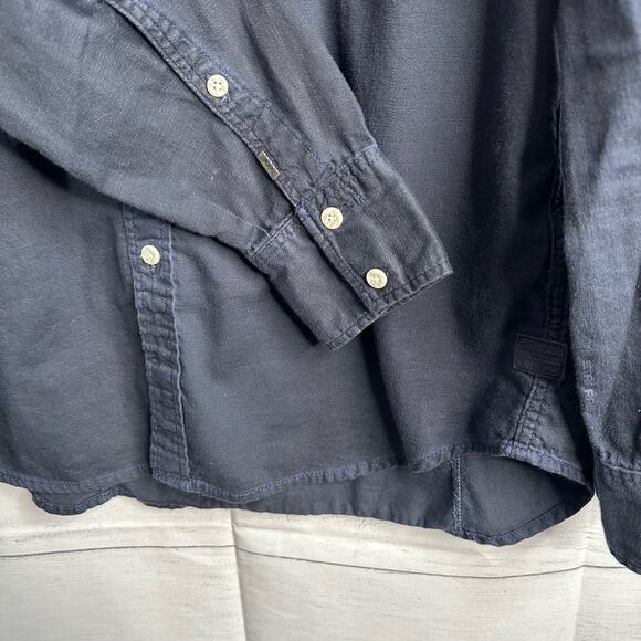 G Star Raw Mens Size Medium Arc 3D Long Sleeve Shirt Western Style Blue Chambray - Picture 6 of 12